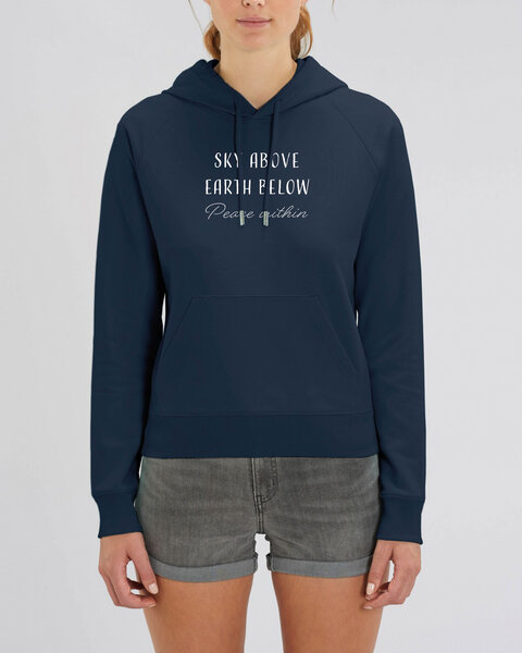 Human Family Bio Damen Sweatshirt mit Kapuze "Trekker - Peace within" von Human Family