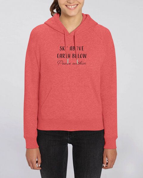 Human Family Bio Damen Sweatshirt mit Kapuze "Trekker - Peace within" von Human Family