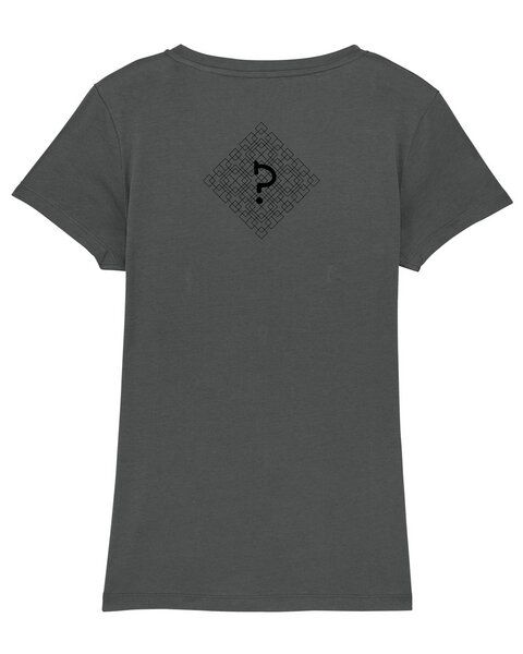 Human Family Bio Damen T-Shirt mit V-Ausschnitt "Evolution - Geo Questionmark" von Human Family