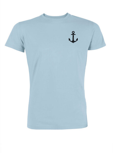 Human Family Bio Herren T-Shirt "Captain-little Anchor" in hellblau mit Anker Print von Human Family
