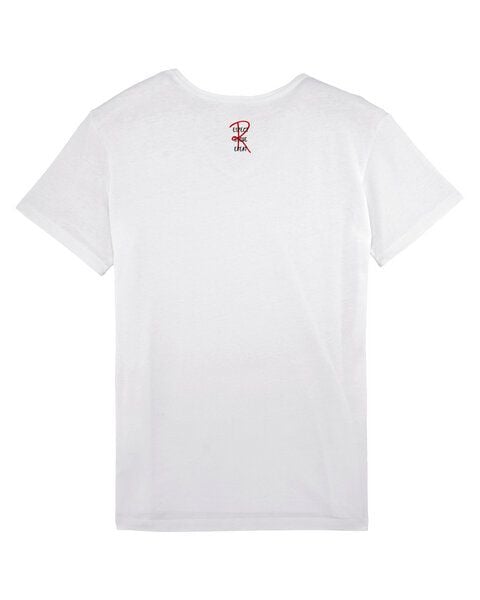 Human Family Bio Herren V-Neck T-Shirt "Chill - Rescue Repeat" in weiß von Human Family