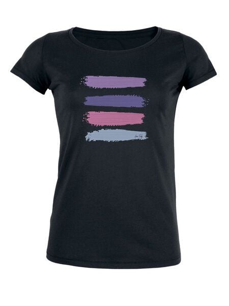 Human Family Damen Bio T-Shirt "Desires - Stripes" in weiss und schwarz von Human Family
