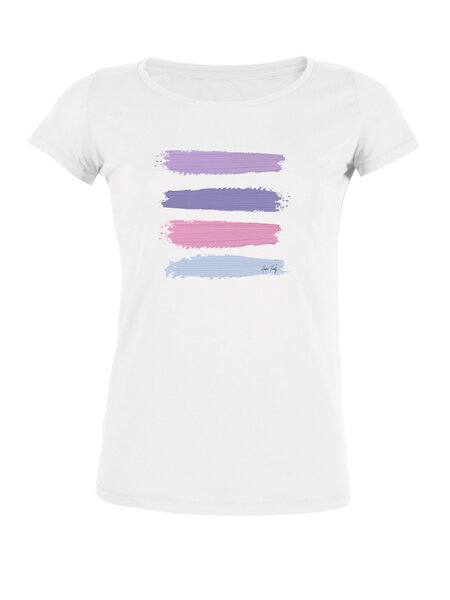 Human Family Damen Bio T-Shirt "Desires - Stripes" in weiss und schwarz von Human Family