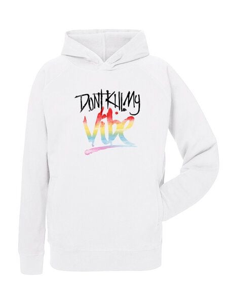 Human Family Leichter Unisex Sommer Hoodie in weiß - Chase "Don`t kill my Vibe" von Human Family