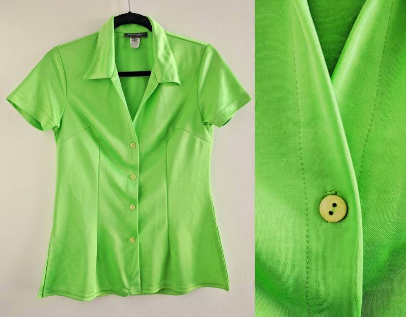 Neon Schleim Grün 90Er Jahre Button-Down Top Neon Schleim Grün 90Er Jahre Button-Down Top von HumanNightmare
