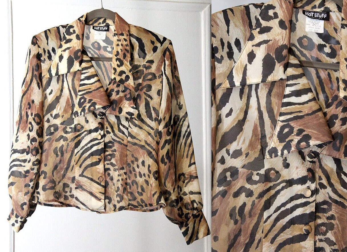 Schiere Animal-Print 90Er Jahre Jacke/Bluse Schiere Animal-Print 90Er Jahre Jacke/Bluse von HumanNightmare