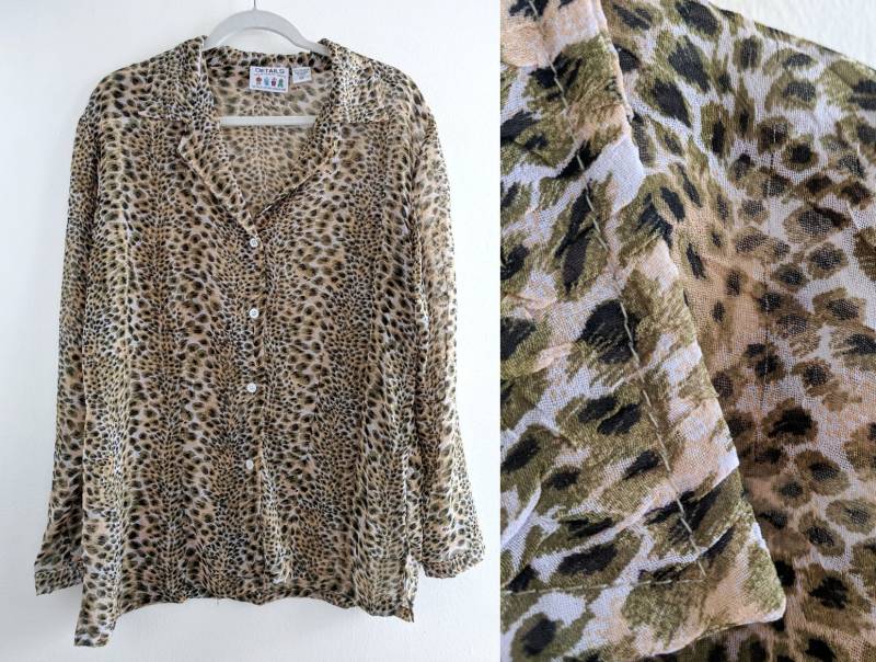 Schiere Leopardenmuster Kragen Button Unten 80Er/90Er Jahre Hemd Schiere Leopardenmuster Kragen Button Unten 80Er/90Er Jahre Hemd von HumanNightmare