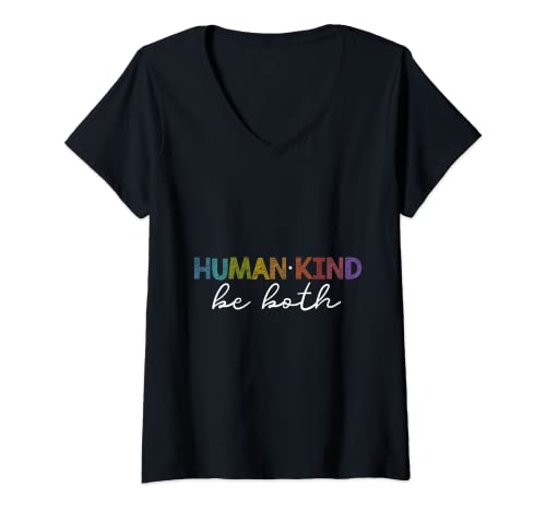 Damen Lustiges Humankind Be Both T-Shirt Geschenk T-Shirt mit V-Ausschnitt Damen Lustiges Humankind Be Both T-Shirt Geschenk T-Shirt mit V-Ausschnitt von Humankind Be Both T-Shirt