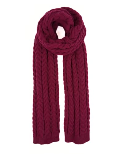 Humble Hilo Basic Strickschal für Damen oder Herren Strickschal Winter Großer Halstuch, Strickpullover, Dunkelrot, Einheitsgröße von Humble Hilo