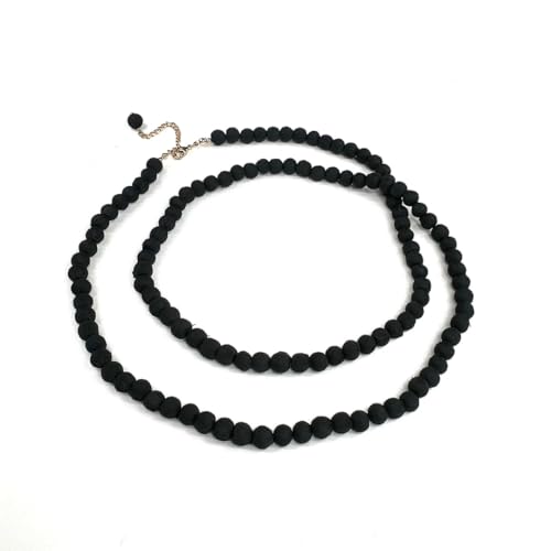 Humble Hilo Sari Jewelry Damen-Halskette mit Textilperlen, upgecycelt, einfaches Statement-Halsketten-Set, perfekt zu kombinieren, Adjustable, Baumwolle, Holz, Kein Edelstein von Humble Hilo