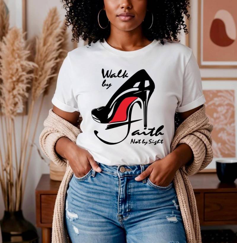 Walk By Faith T-Shirt, Religiös, Glaube Kirche Walk By Faith T-Shirt, Religiös, Glaube Kirche von HumbleHandzCreations
