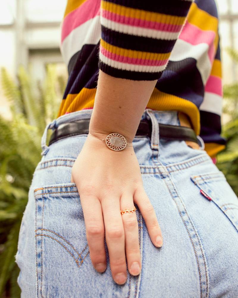 Rose Gold Vergoldet Silber Verstellbar Armband | Einzigartiges Brautarmband Verstellbares Roségoldarmband Art Deco Hochzeitsschmuck von HumbleandSpark