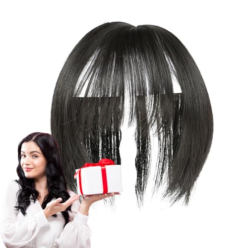 Humdcdy Clip-in-Pony,Pony-Haarspange | Französischer Pony zum Anklipsen - Echthaar-Pony, natürlicher französischer Pony, Wispy Bangs-Haarspange, Haarspange im Bang, Haarteil für Frauen, von Humdcdy