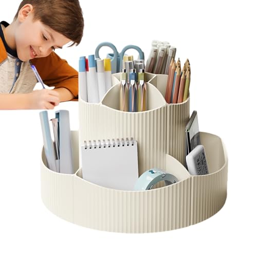 Schreibtisch-Stifthalter, drehbarer Stifthalter | Desktop-Schreibwarenaufbewahrung,Rotierender Schreibtisch-Organizer, Schreibtisch-Organizer für Stifte, Pinsel, Schule, Zuhause, Büros Humdcdy von Humdcdy