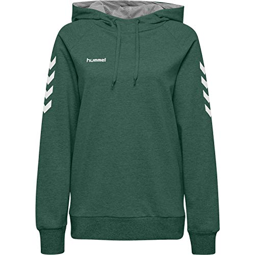 Hummel Damen Kapuzenpullover Go Cotton Hoodie Woman 203510 Evergreen L von hummel