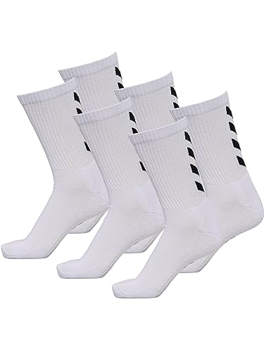 hummel Herren FUNDAMENTAL Sportsocken - Ideal für Sport & Alltag - Feuchtigkeitsmanagement - Fußgewölbeunterstützung - 6 Paar Socken - weiß - 36-40 (10) von hummel