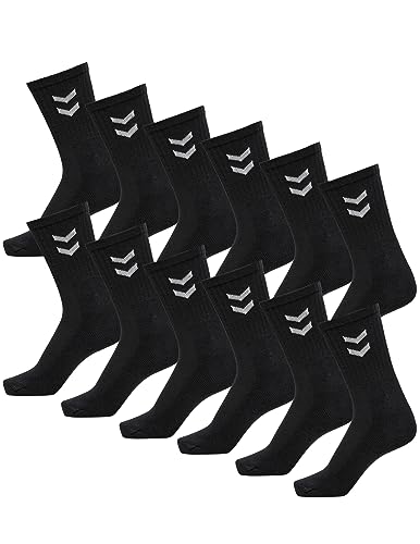 hummel Unisex Sportsocken Basic - 12er Pack I Schwarz 41/45 von hummel