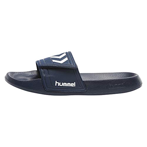 hummel Unisex-Erwachsene Larsen Slipper Velcro Dusch- & Badeschuhe, 40 EU, Blau Dress Blue White von hummel