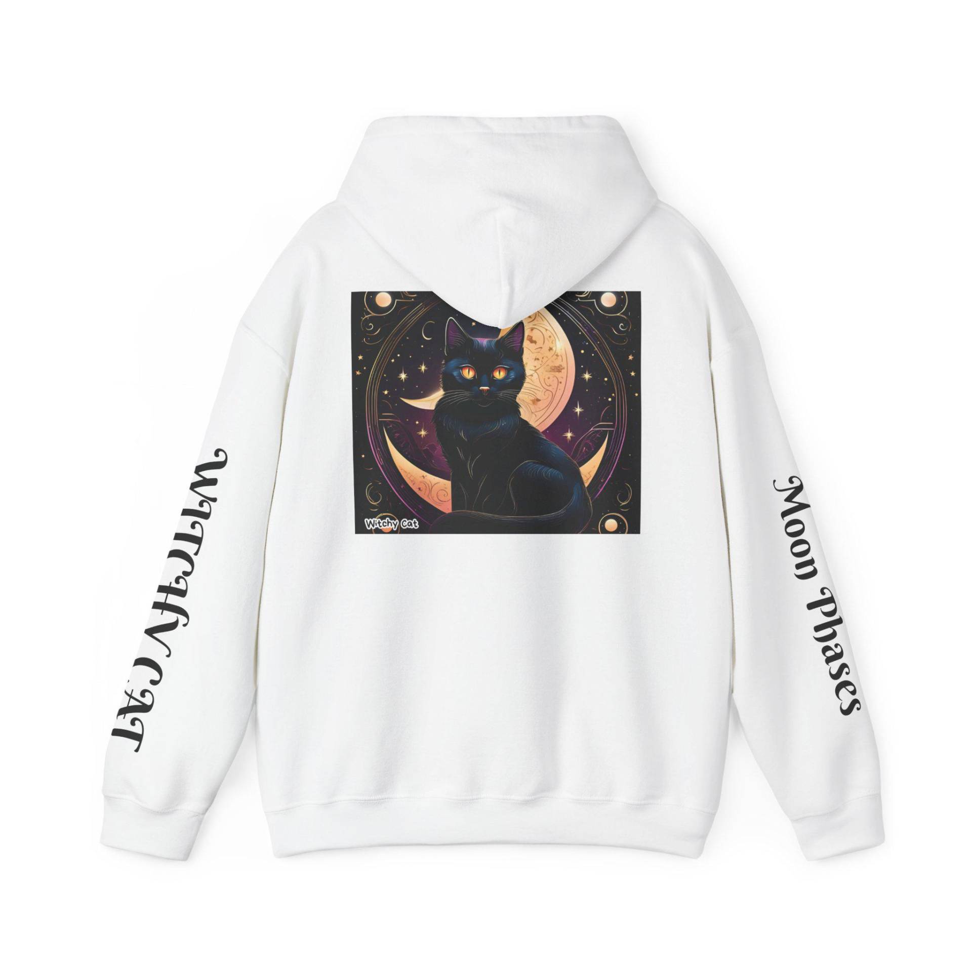 Witchy Cat Hoodie, Moon Phases Sweatshirt, Magical Jumper, Celestial Lover Gift, Clothing, Unisex Pullover Witchy Cat Hoodie, Moon Phases Sweatshirt, Magical Jumper, Celestial Lover Gift, Clothing, Unisex Pullover von HummelKreativStore