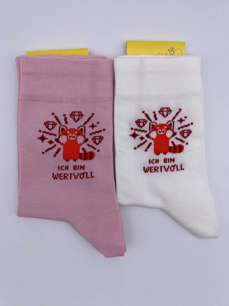 Kinder Socken | Fröhliche Mit Glücklichem Panda Bunte Positive Bio-Baumwolle Mutter Kind von HummelblauStudio