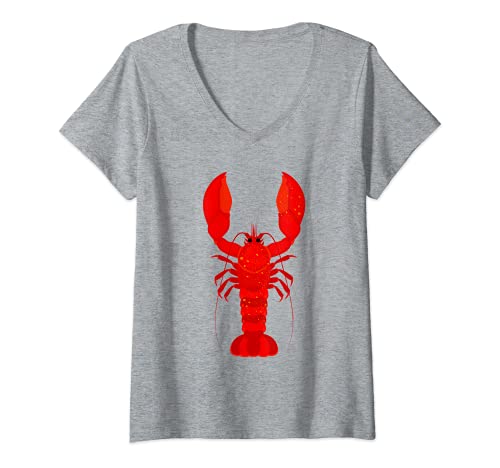 Damen Hipster Hummer T-Shirt mit V-Ausschnitt Damen Hipster Hummer T-Shirt mit V-Ausschnitt von Hummer Lobster Geschenk