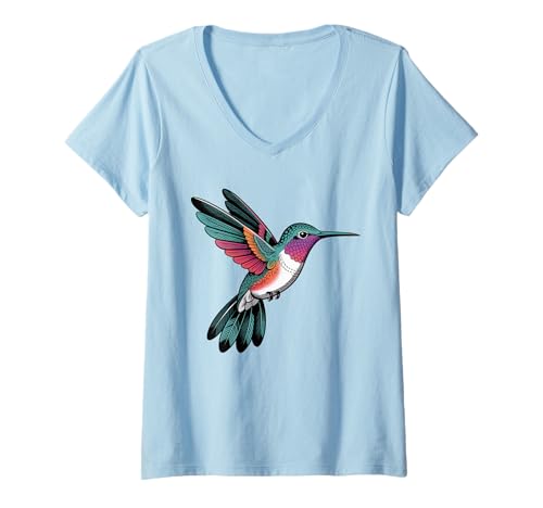 Damen Kolibri, Mandala, Vogelliebhaber, Ureinwohner, erster amerikanischer Stamm T-Shirt mit V-Ausschnitt Damen Kolibri, Mandala, Vogelliebhaber, Ureinwohner, erster amerikanischer Stamm T-Shirt mit V-Ausschnitt von Hummingbird Beauty in Bloom