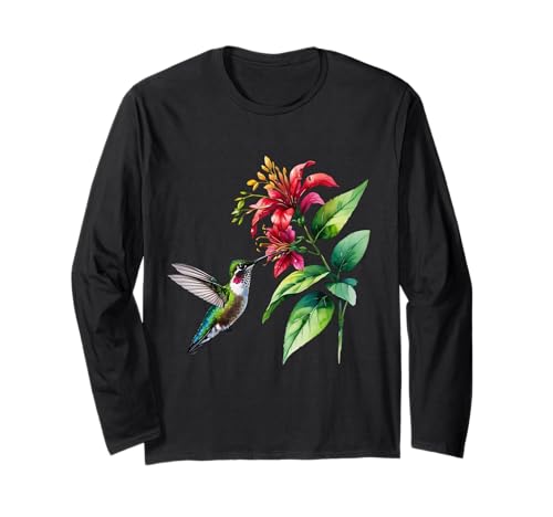 Atemberaubender Fliegender Kolibri für Mädchen, die Vögel lieben Langarmshirt von Hummingbird Bird Watchers Ornithologist Birthday