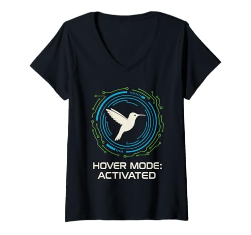Damen Lustiger Kolibri-Meme, Kleiner Vogel, großer Energie, Nektar, Natur T-Shirt mit V-Ausschnitt Damen Lustiger Kolibri-Meme, Kleiner Vogel, großer Energie, Nektar, Natur T-Shirt mit V-Ausschnitt von Hummingbird Lover Gift Spiritual Bird Endurance