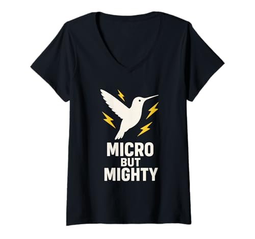 Damen Lustiger Kolibri-Meme, Kleiner Vogel, großer Energie, Nektar, Natur T-Shirt mit V-Ausschnitt Damen Lustiger Kolibri-Meme, Kleiner Vogel, großer Energie, Nektar, Natur T-Shirt mit V-Ausschnitt von Hummingbird Lover Gift Spiritual Bird Endurance