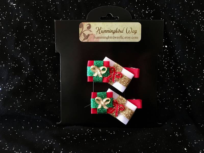 Weihnachtsgeschenke Clip-Set, Bandskulptur Geschenke, Mädchens Chistmas Geschenk Haarbögen, Haarbögen Weihnachtsgeschenke Clip-Set, Bandskulptur Geschenke, Mädchens Chistmas Geschenk Haarbögen, Haarbögen von HummingbirdWayLLC