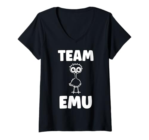 Damen Funny Emus Animals Minimalist Bird Simple Team emu T-Shirt mit V-Ausschnitt Damen Funny Emus Animals Minimalist Bird Simple Team emu T-Shirt mit V-Ausschnitt von Humor Bird Funny animals Emus simple emu