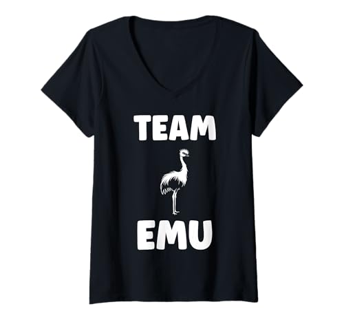 Damen Funny Animals Emus Minimalist Bird Simple Team emu T-Shirt mit V-Ausschnitt Damen Funny Animals Emus Minimalist Bird Simple Team emu T-Shirt mit V-Ausschnitt von Humor Bird Funny animals Emus simple emu