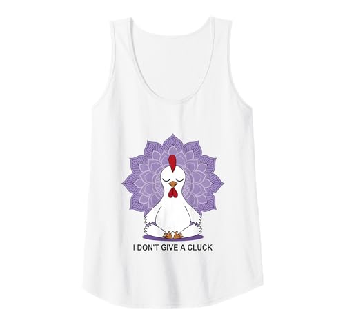 Damen I Don't Give A Cluck Funny Yoga Chicken Attitude Pun Sassy Tank Top von Humor Chicken I Don't Give A Cluck Tees & Gifts