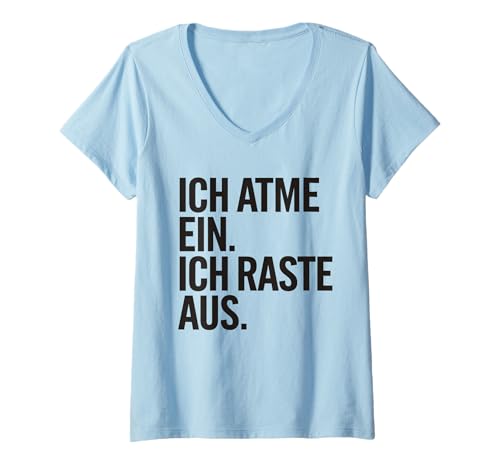Damen Ich Atme EIN Funny German Quote T-Shirt mit V-Ausschnitt Damen Ich Atme EIN Funny German Quote T-Shirt mit V-Ausschnitt von Humor Deutsch Phrase coole Aussage Anekdote