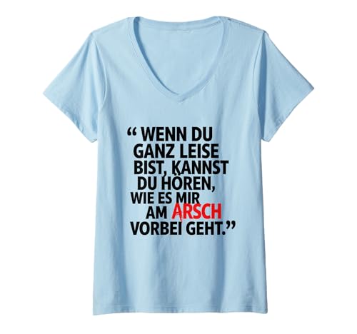 Damen Ich Bin Kein Klugscheisser Ich Bin Arsch T-Shirt mit V-Ausschnitt Damen Ich Bin Kein Klugscheisser Ich Bin Arsch T-Shirt mit V-Ausschnitt von Humor Deutsch lustige Zitatausdruck T -Shirts