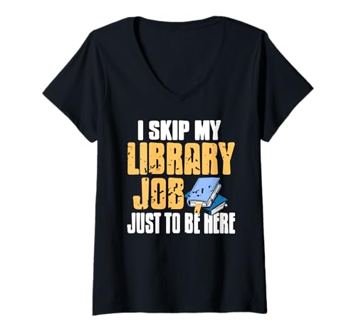 Damen Ich Schwänze Meine Bibliotheksarbeit Für Bücherfreunde T-Shirt mit V-Ausschnitt Damen Ich Schwänze Meine Bibliotheksarbeit Für Bücherfreunde T-Shirt mit V-Ausschnitt von Humor Für Leseratten Und Bibliotheksteam