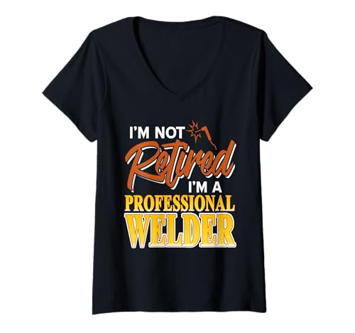 Damen Ich Bin Kein Rentner Ich Bin Profi Schweißer T-Shirt mit V-Ausschnitt Damen Ich Bin Kein Rentner Ich Bin Profi Schweißer T-Shirt mit V-Ausschnitt von Humor Für Schweißer Und Handwerker