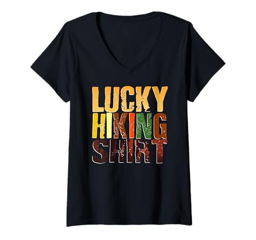 Damen Glücklicher Wanderspruch für Naturfreunde und Trekkingfans T-Shirt mit V-Ausschnitt Damen Glücklicher Wanderspruch für Naturfreunde und Trekkingfans T-Shirt mit V-Ausschnitt von Humor Natur Wandern Zitat für Abenteuerlustige