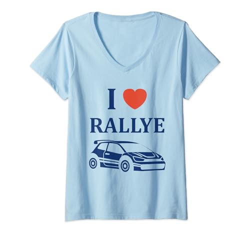 Damen Liebe Rallye Luftfahrtpilot einfacher Auto i love Rallye T-Shirt mit V-Ausschnitt Damen Liebe Rallye Luftfahrtpilot einfacher Auto i love Rallye T-Shirt mit V-Ausschnitt von Humor Racing Rallye Autofahrer