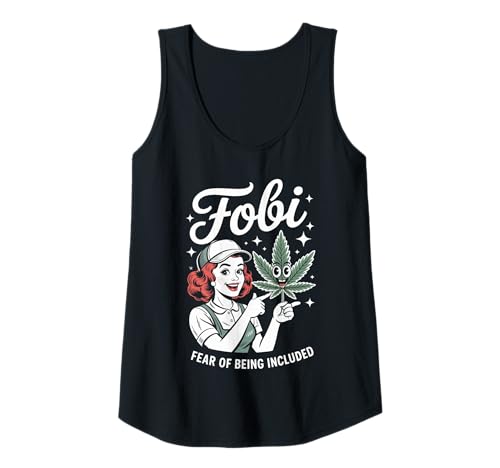 Damen FOBI Angst vor Ausgrenzung Frauen Soziale Vermeidung Tank Top Damen FOBI Angst vor Ausgrenzung Frauen Soziale Vermeidung Tank Top von Humor Retro-Cartoon FOBI Introvertierte Grafik