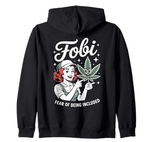 FOBI Angst vor Ausgrenzung Frauen Soziale Vermeidung Kapuzenjacke FOBI Angst vor Ausgrenzung Frauen Soziale Vermeidung Kapuzenjacke von Humor Retro-Cartoon FOBI Introvertierte Grafik