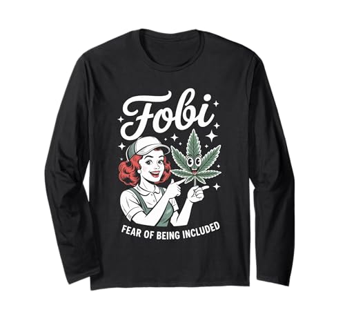 FOBI Angst vor Ausgrenzung Frauen Soziale Vermeidung Langarmshirt FOBI Angst vor Ausgrenzung Frauen Soziale Vermeidung Langarmshirt von Humor Retro-Cartoon FOBI Introvertierte Grafik