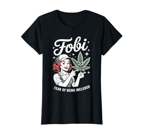 FOBI Angst vor Ausgrenzung Frauen Soziale Vermeidung T-Shirt FOBI Angst vor Ausgrenzung Frauen Soziale Vermeidung T-Shirt von Humor Retro-Cartoon FOBI Introvertierte Grafik