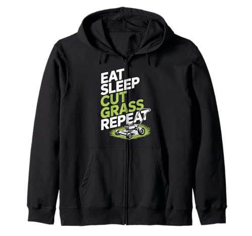 Eat Sleep Cut Grass Repeat Lawn Mowing Spruch Papa Frauen Männer Kapuzenjacke Eat Sleep Cut Grass Repeat Lawn Mowing Spruch Papa Frauen Männer Kapuzenjacke von Humor Yard Work Routine Retro Landscaping Father