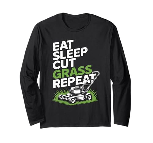 Eat Sleep Cut Grass Repeat Lawn Mowing Spruch Papa Frauen Männer Langarmshirt Eat Sleep Cut Grass Repeat Lawn Mowing Spruch Papa Frauen Männer Langarmshirt von Humor Yard Work Routine Retro Landscaping Father