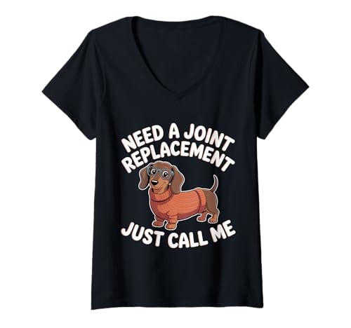 Damen Need A Joint Replacement Just Call Me - T-Shirt mit V-Ausschnitt Damen Need A Joint Replacement Just Call Me - T-Shirt mit V-Ausschnitt von Humor für gemeinsame medizinische Chirurgie