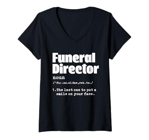 Damen Bestattungsunternehmer Fun Definition Design T-Shirt mit V-Ausschnitt Damen Bestattungsunternehmer Fun Definition Design T-Shirt mit V-Ausschnitt von HumorJob Designs