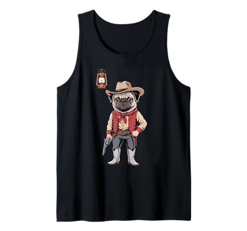 Lustiger Cowboy Mops Spruch Hund mit Pistole Western Humor Damen Herren Tank Top Lustiger Cowboy Mops Spruch Hund mit Pistole Western Humor Damen Herren Tank Top von Humorous Animal Meme Pet Joke Wild West Dog Comedy