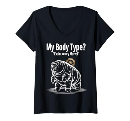 Damen Lustiges Sprichwort Mein Körpertyp Evolutionary Marvel Witz Damen Herren T-Shirt mit V-Ausschnitt Damen Lustiges Sprichwort Mein Körpertyp Evolutionary Marvel Witz Damen Herren T-Shirt mit V-Ausschnitt von Humorous Camping Tailgate Dad Chill Vibes Grandpa