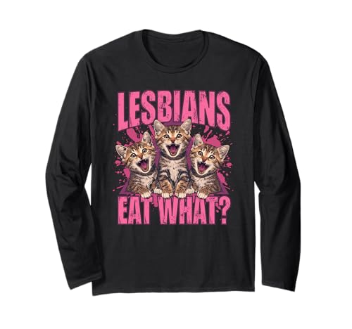 Funny Lesbian Cat Meme LGBTQ Pride Humor for Women and Men Langarmshirt Funny Lesbian Cat Meme LGBTQ Pride Humor for Women and Men Langarmshirt von Humorous Cat Lovers Apparel LGBTQ Pride Clothing